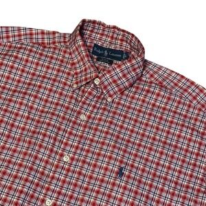 Vintage Polo Ralph Lauren Blake Shirt Red Plaid Men's Size Large